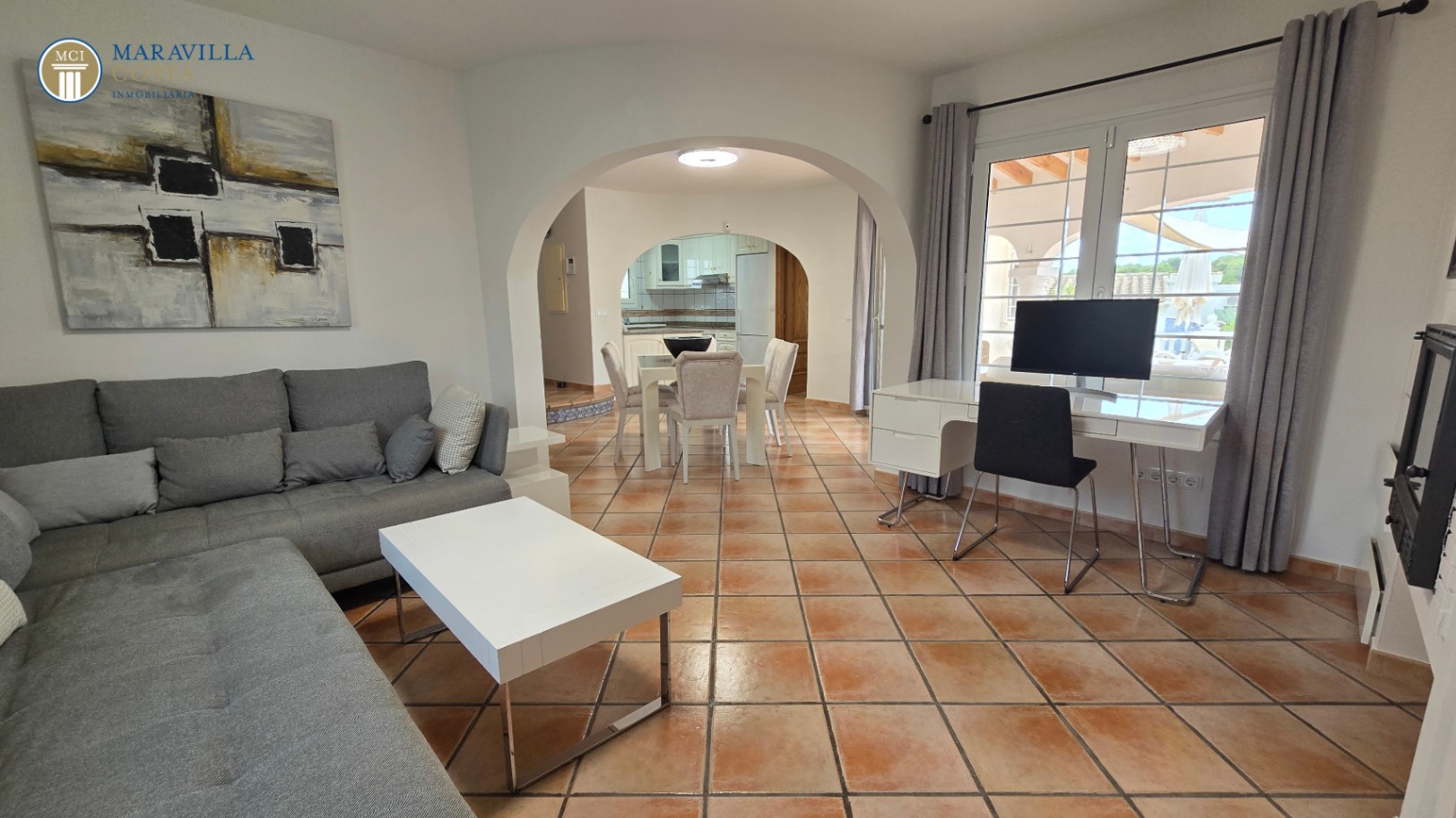 Stylish villa with sea views, guest house, and private pool area in Jávea.